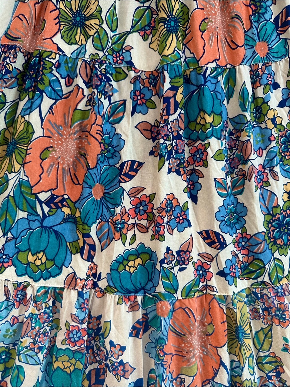 ANGIE BOHEMIAN MILKMAID FLORAL PRAIRIE COWGIRL MAXI DRESS SLIT POCKETS NWT SzM - Picture 6 of 12